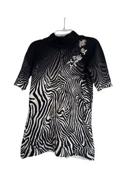 Alberto Makali Zebra Print  Knit Top